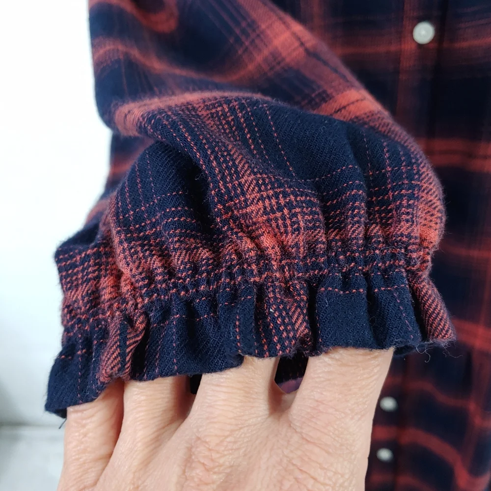LOFT FLANNEL BUTTON DRESS